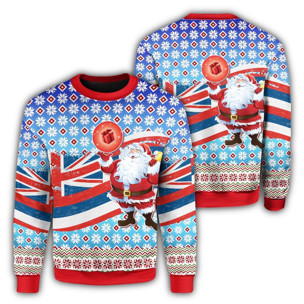 Flag Santa Claus Pattern Ugly Christmas Sweater Ugly Sweater For Men Women