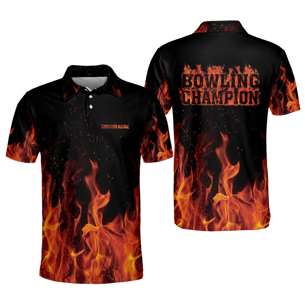 Flame Bowling Shirts for Men Mens Bowling Shirts Short Sleeve Fire Bowling Shirt Custom Bowling Shirts for Men