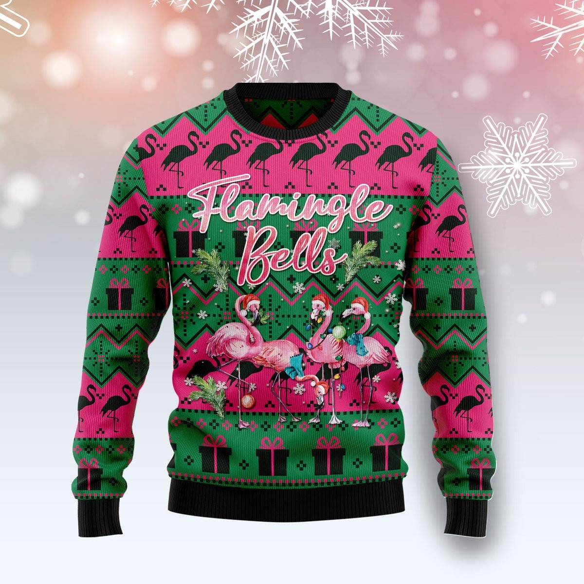 Flamingle Bells Ugly Christmas Sweater Ugly Sweater For Men Women