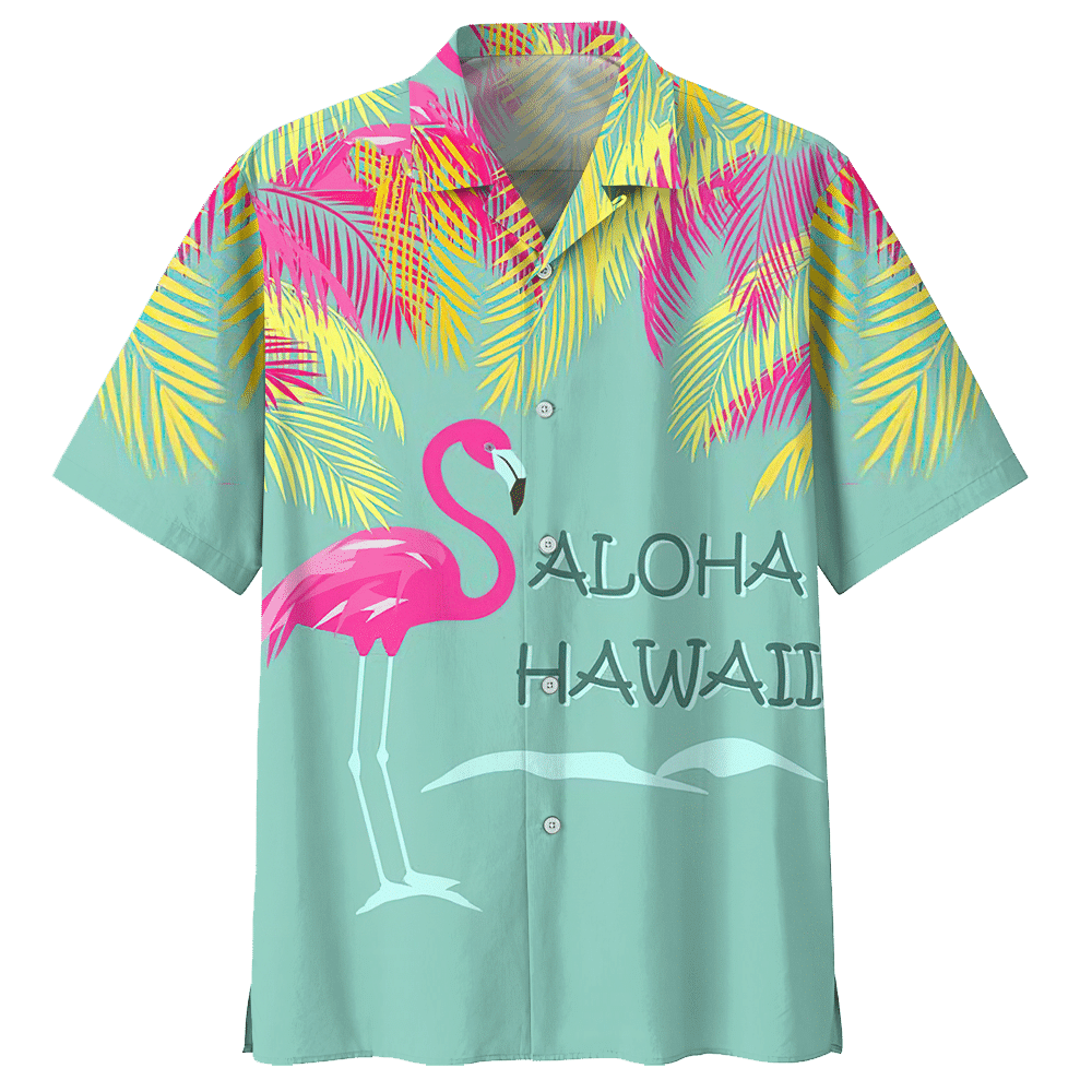 Flamingo Aloha Hawaii Aloha Hawaiian Shirt Colorful Short Sleeve Summer Beach Casual Shirt For Men And Women