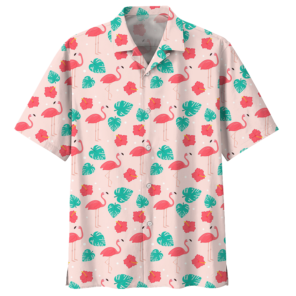 Flamingo Aloha Hawaiian Shirt Colorful Short Sleeve Summer Beach Casual Shirt For Men And Women