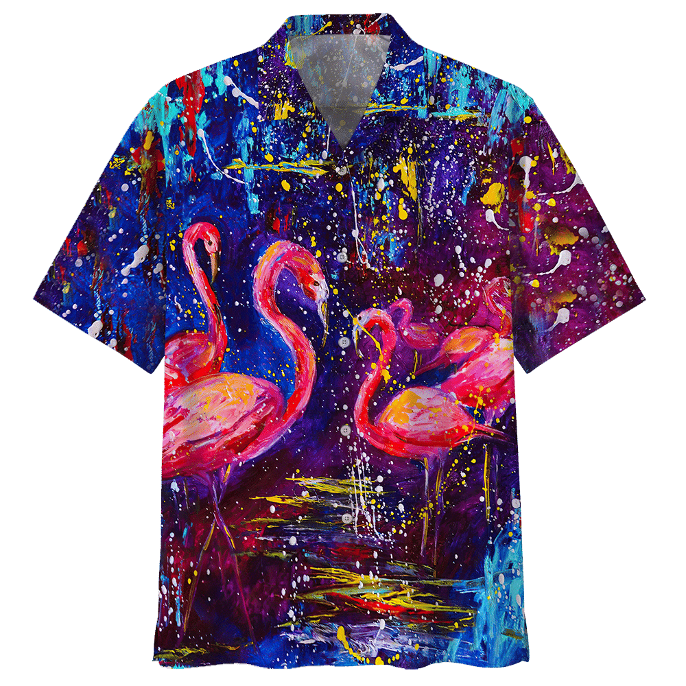 Flamingo Aloha Hawaiian Shirt Colorful Short Sleeve Summer Beach Casual Shirt For Men And Women