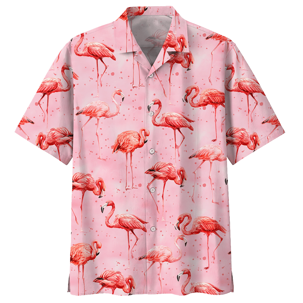 Flamingo Aloha Hawaiian Shirt Colorful Short Sleeve Summer Beach Casual Shirt For Men And Women