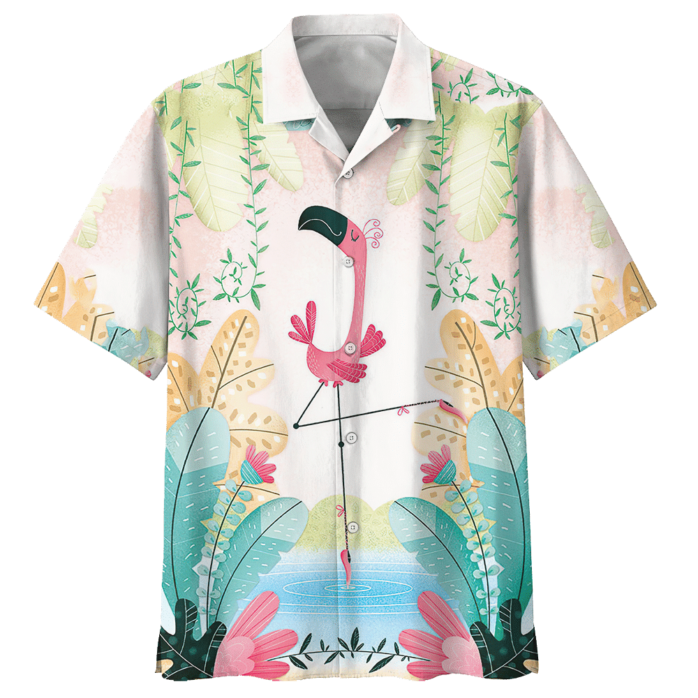 Flamingo Aloha Hawaiian Shirt Colorful Short Sleeve Summer Beach Casual Shirt For Men And Women