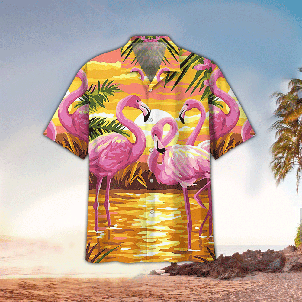 Flamingo Aloha Shirt Hawaiian Shirt For Flamingo Lovers Shirt For Men and Women