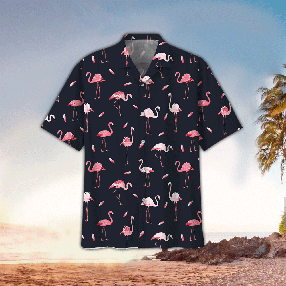 Flamingo Apparel Flamingo Button Up Shirt Summer Aloha Shirt