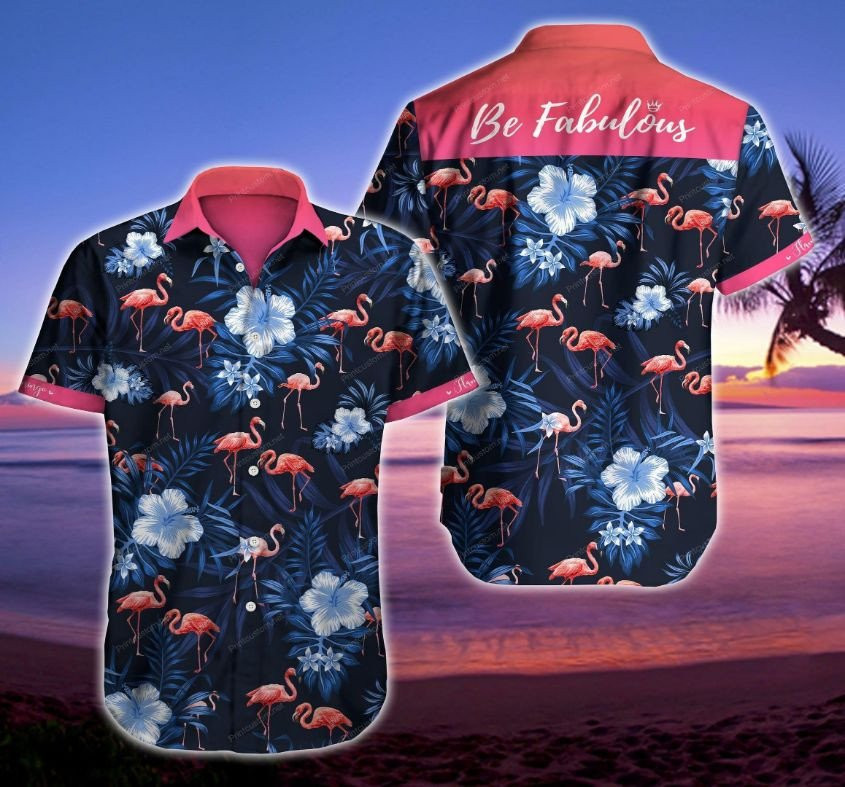 Flamingo Be Fabulous Hawaiian Shirt Summer Aloha Shirt, Short Sleeve Hawaiian Shirt