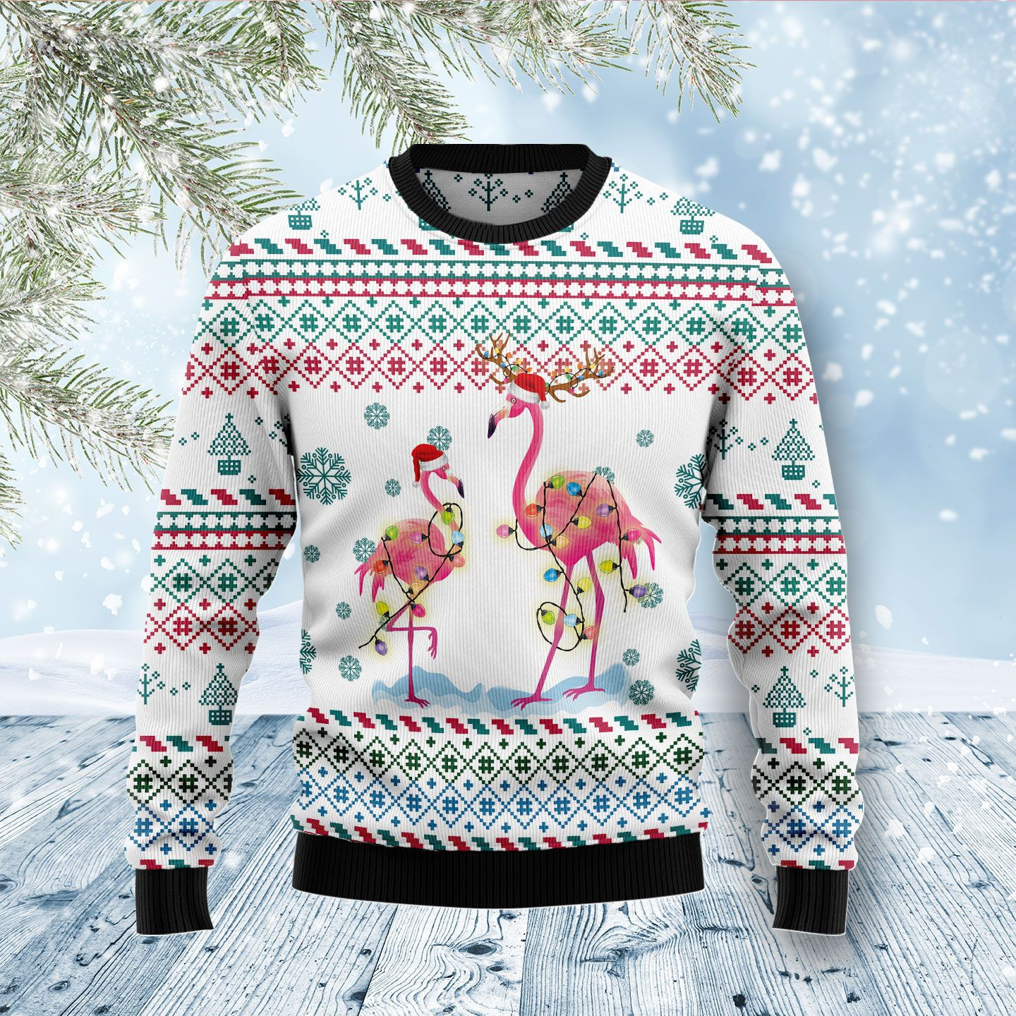 Flamingo Christmas Reunion Ugly Christmas Sweater Ugly Sweater For Men Women