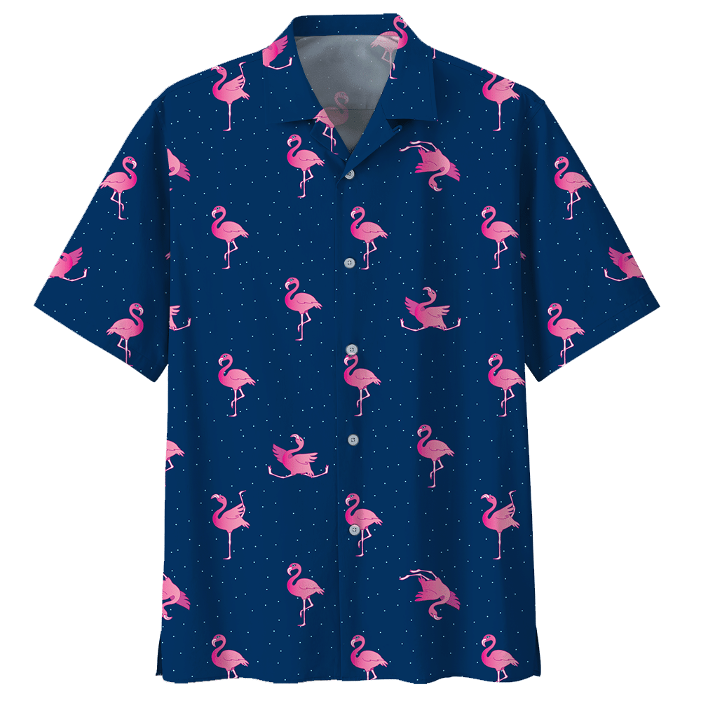 Flamingo Dancing Aloha Hawaiian Shirt Colorful Short Sleeve Summer Beach Casual Shirt For Men And Women