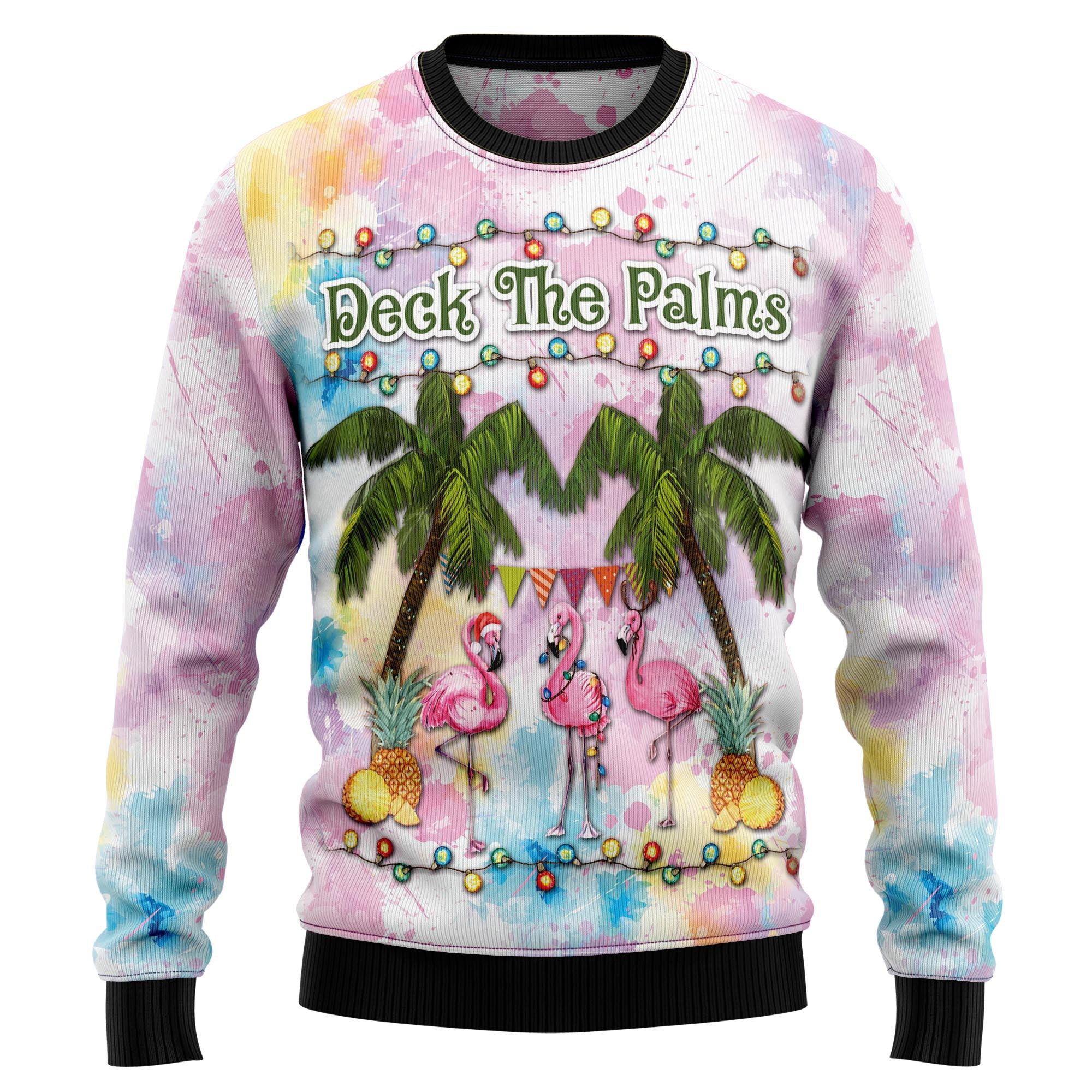 Flamingo Deck The Palms Ugly Christmas Sweater