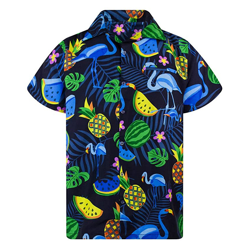 Flamingo Hawaiian Shirt Aloha Shirt For Tropical Lover Shirt for Men and Women