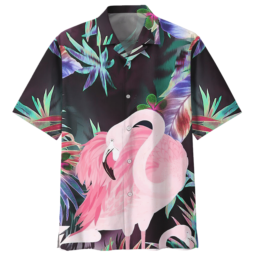 Flamingo Hawaiian Shirt Colorful Short Sleeve Summer Beach Casual Shirt For Men And Women