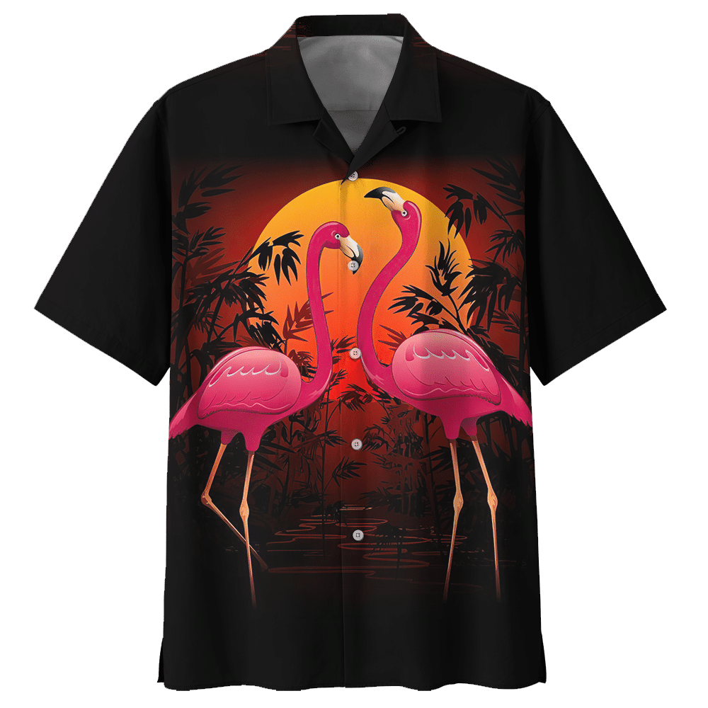 Flamingo Hawaiian Shirt Colorful Short Sleeve Summer Beach Casual Shirt For Men And Women