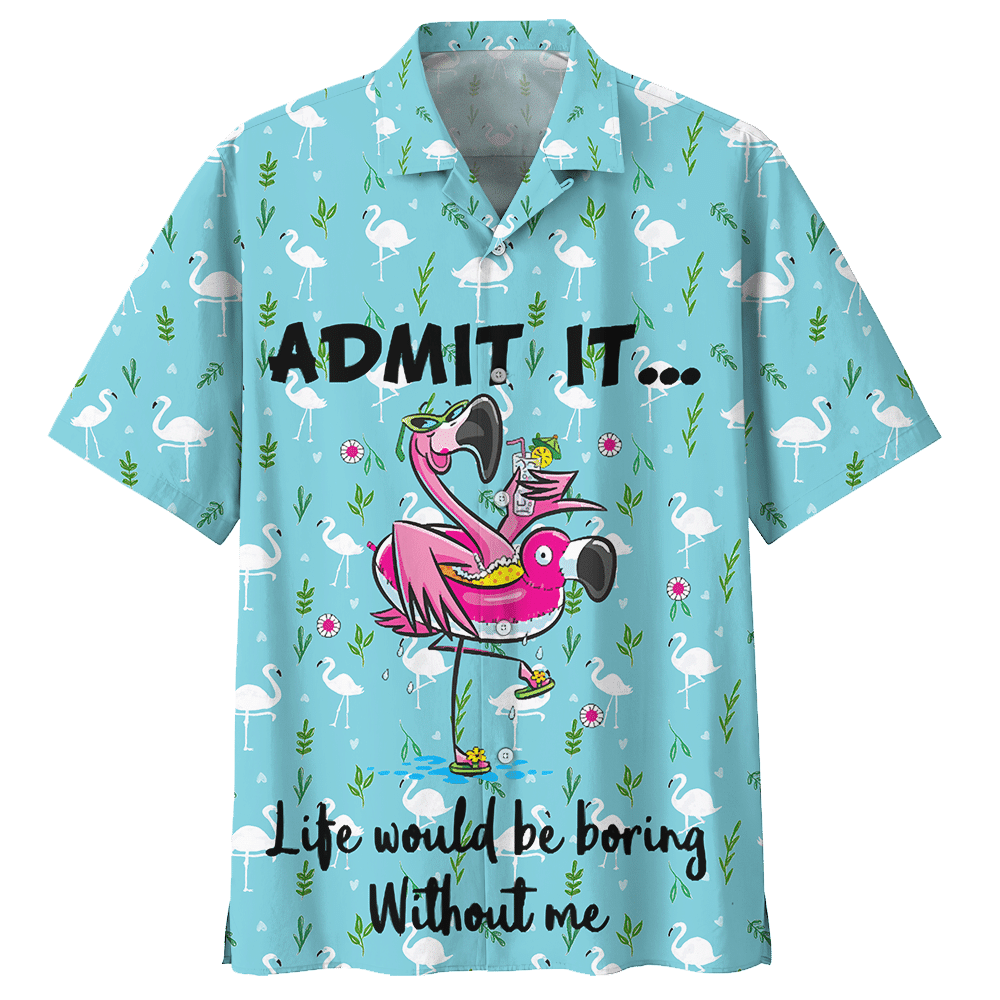 Flamingo Hawaiian Shirt Colorful Short Sleeve Summer Beach Casual Shirt For Men And Women