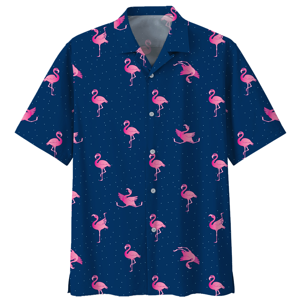 Flamingo Hawaiian Shirt Colorful Short Sleeve Summer Beach Casual Shirt For Men And Women