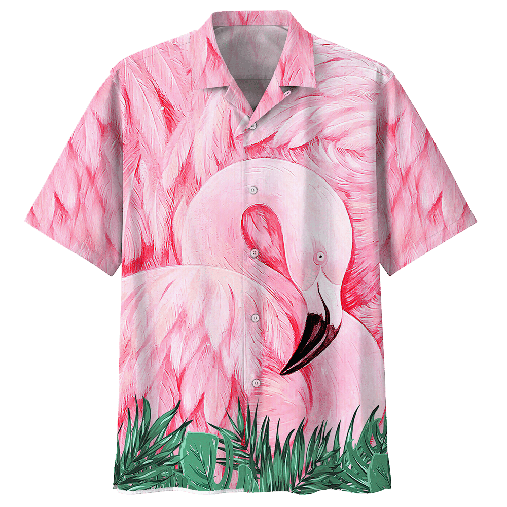 Flamingo Hawaiian Shirt Colorful Short Sleeve Summer Beach Casual Shirt For Men And Women