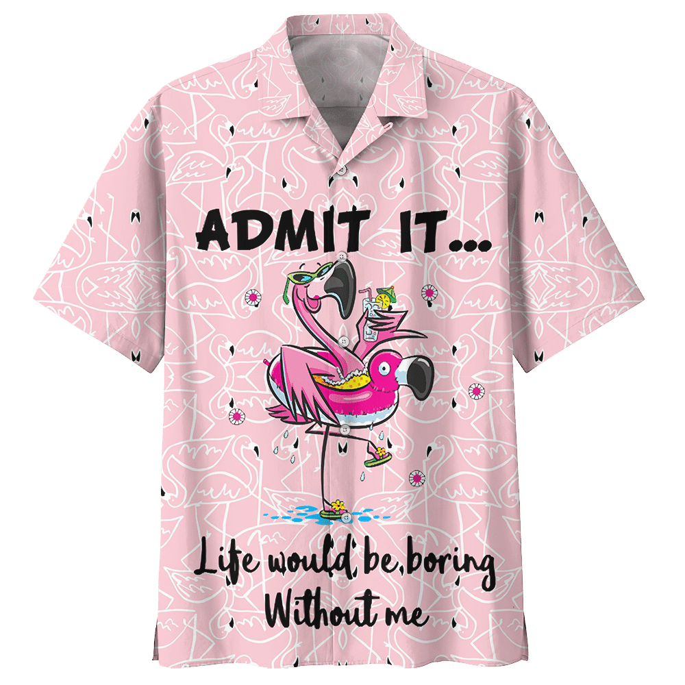 Flamingo Hawaiian Shirt Colorful Short Sleeve Summer Beach Casual Shirt For Men And Women