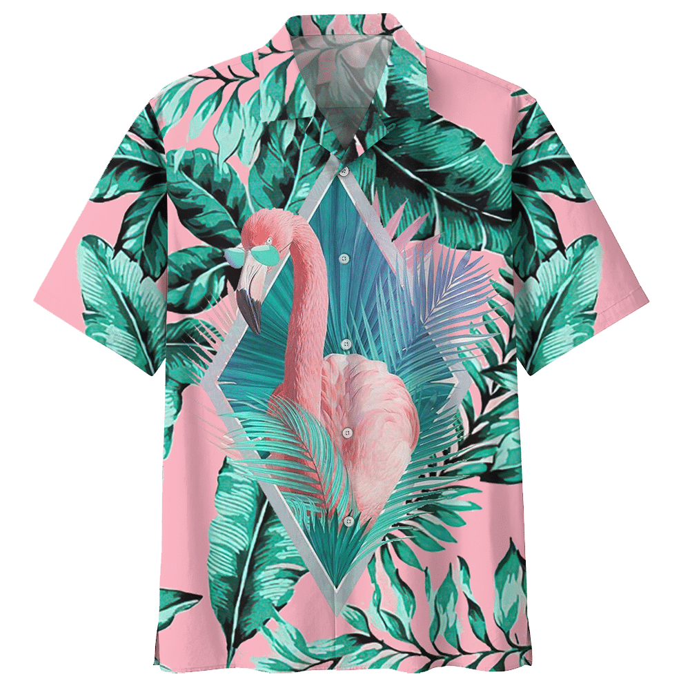 Flamingo Hawaiian Shirt Colorful Short Sleeve Summer Beach Casual Shirt For Men And Women