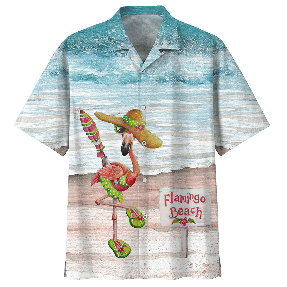 Flamingo Hawaiian Shirt Colorful Short Sleeve Summer Beach Casual Shirt For Men And Women