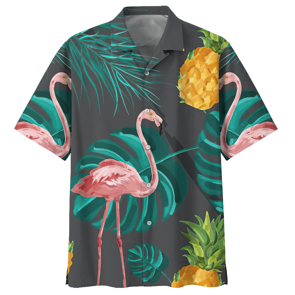 Flamingo Hawaiian Shirt Colorful Short Sleeve Summer Beach Casual Shirt For Men And Women