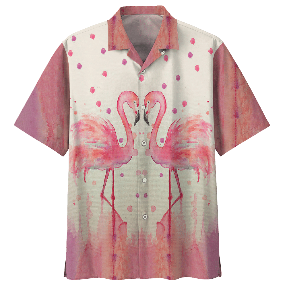 Flamingo Hawaiian Shirt Colorful Short Sleeve Summer Beach Casual Shirt For Men And Women