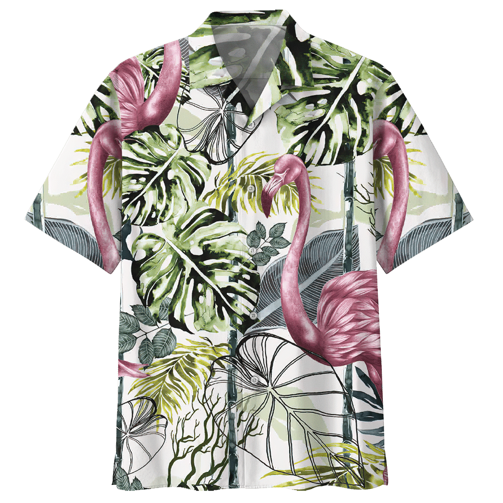 Flamingo Hawaiian Shirt Colorful Short Sleeve Summer Beach Casual Shirt For Men And Women