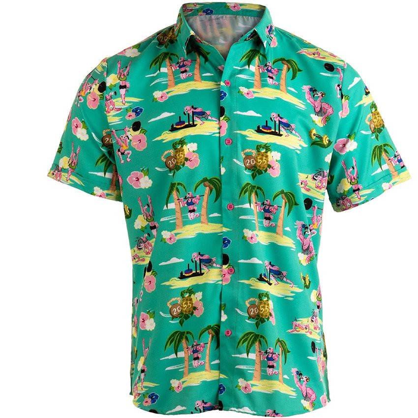 Flamingo Hawaiian Shirt Flamingo Leaves Aloha Shirt Summer Aloha Shirt, Short Sleeve Hawaiian Shirt