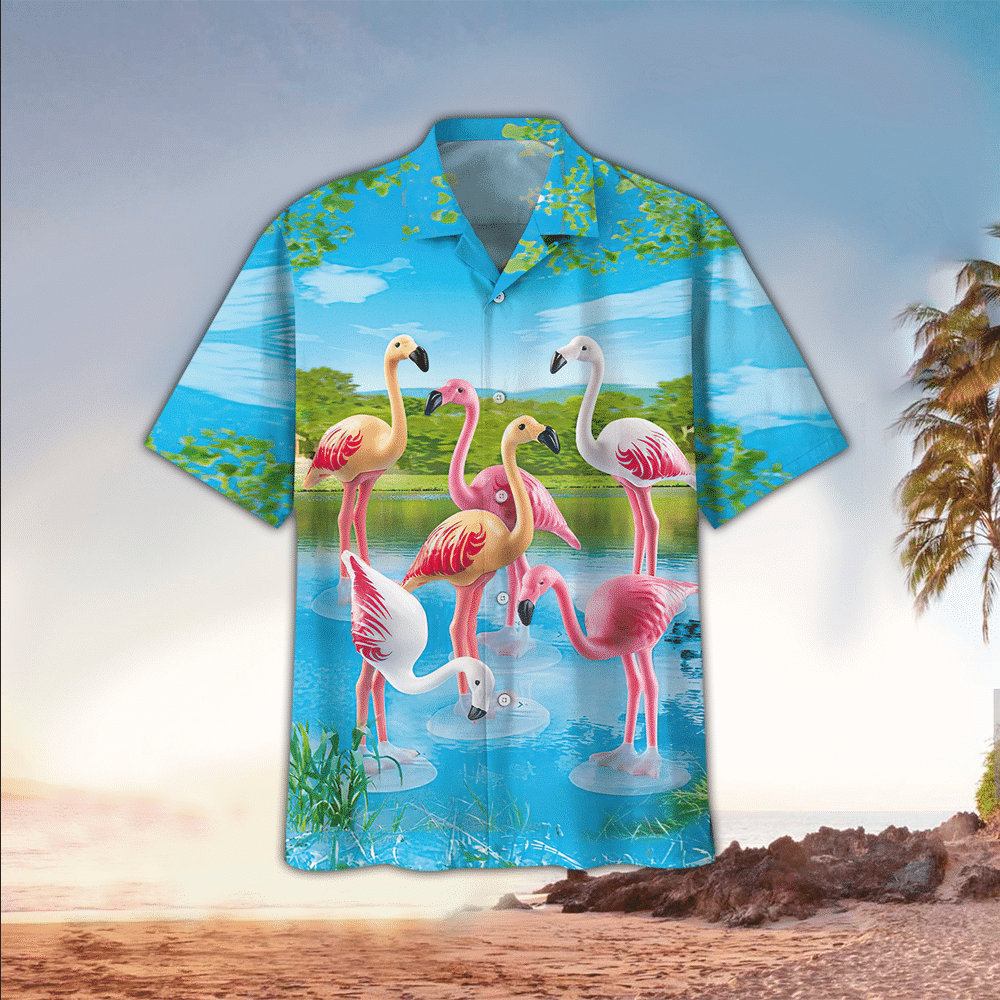 Flamingo Hawaiian Shirt Flamingo Lover Gifts Summer Aloha Shirt