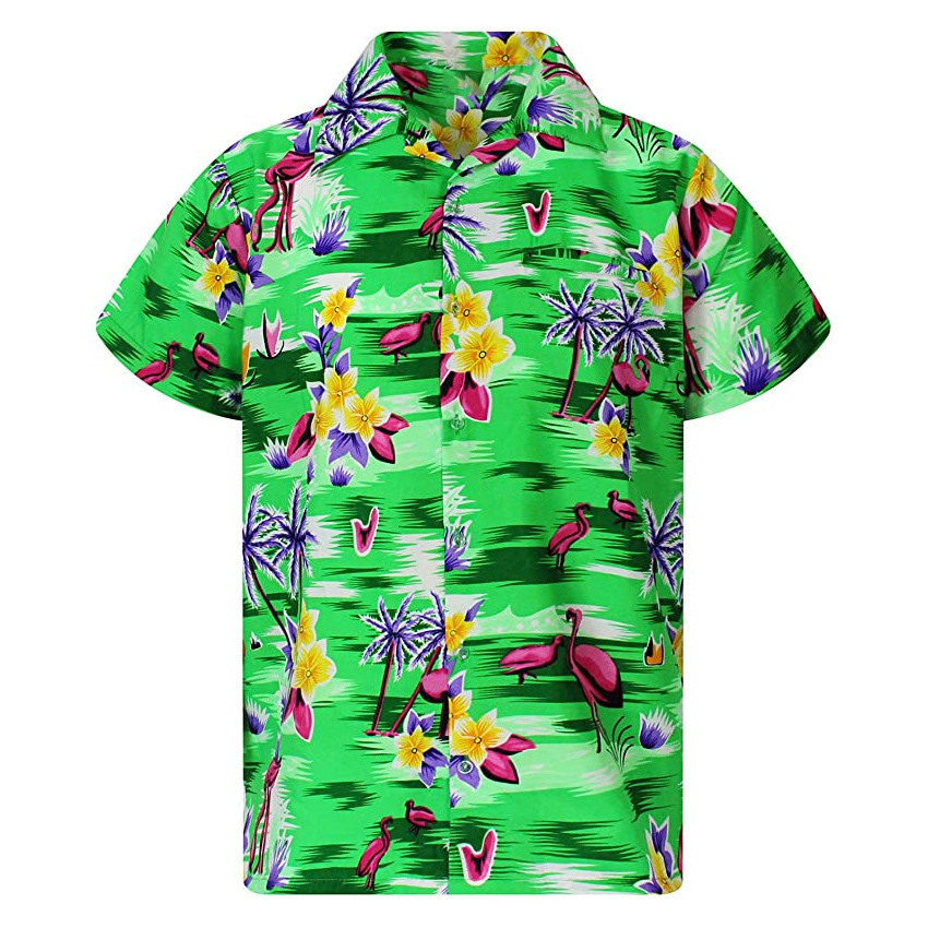 Flamingo Hawaiian Shirt Flamingo Pattern Printed Shirt for Men and Women