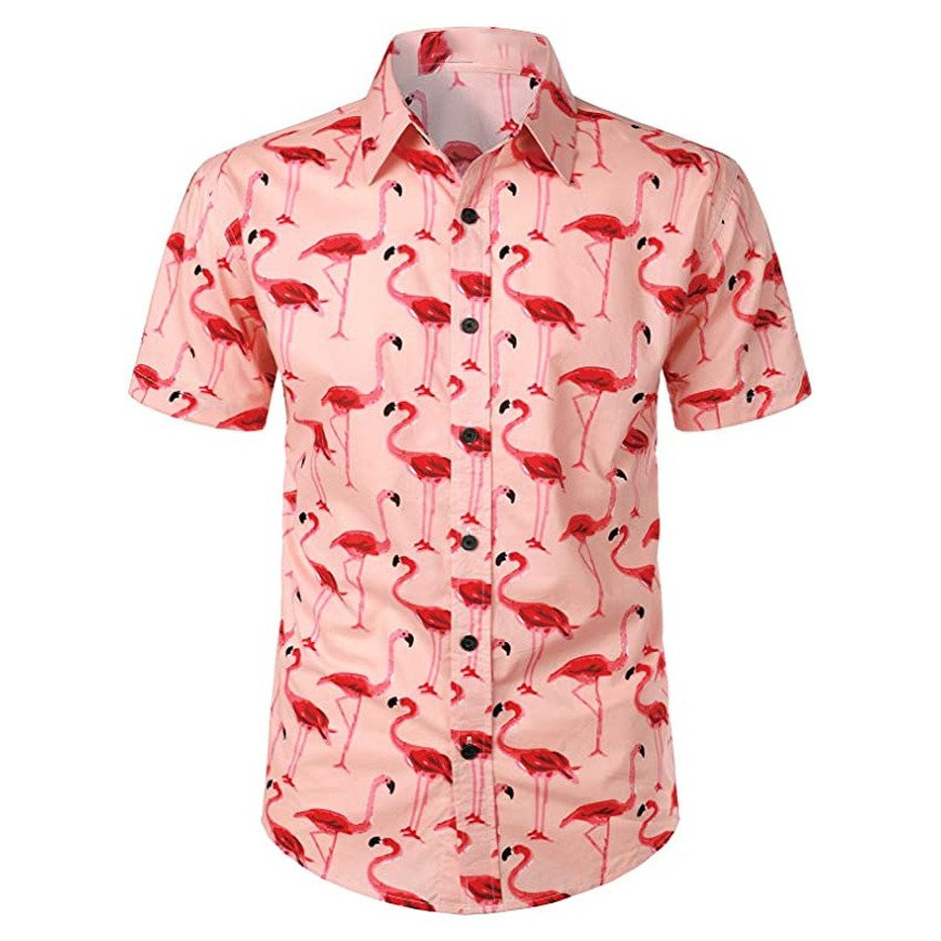 Flamingo Hawaiian Shirt Flamingo Shirt Lover Gifts Summer Aloha Shirt, Short Sleeve Hawaiian Shirt