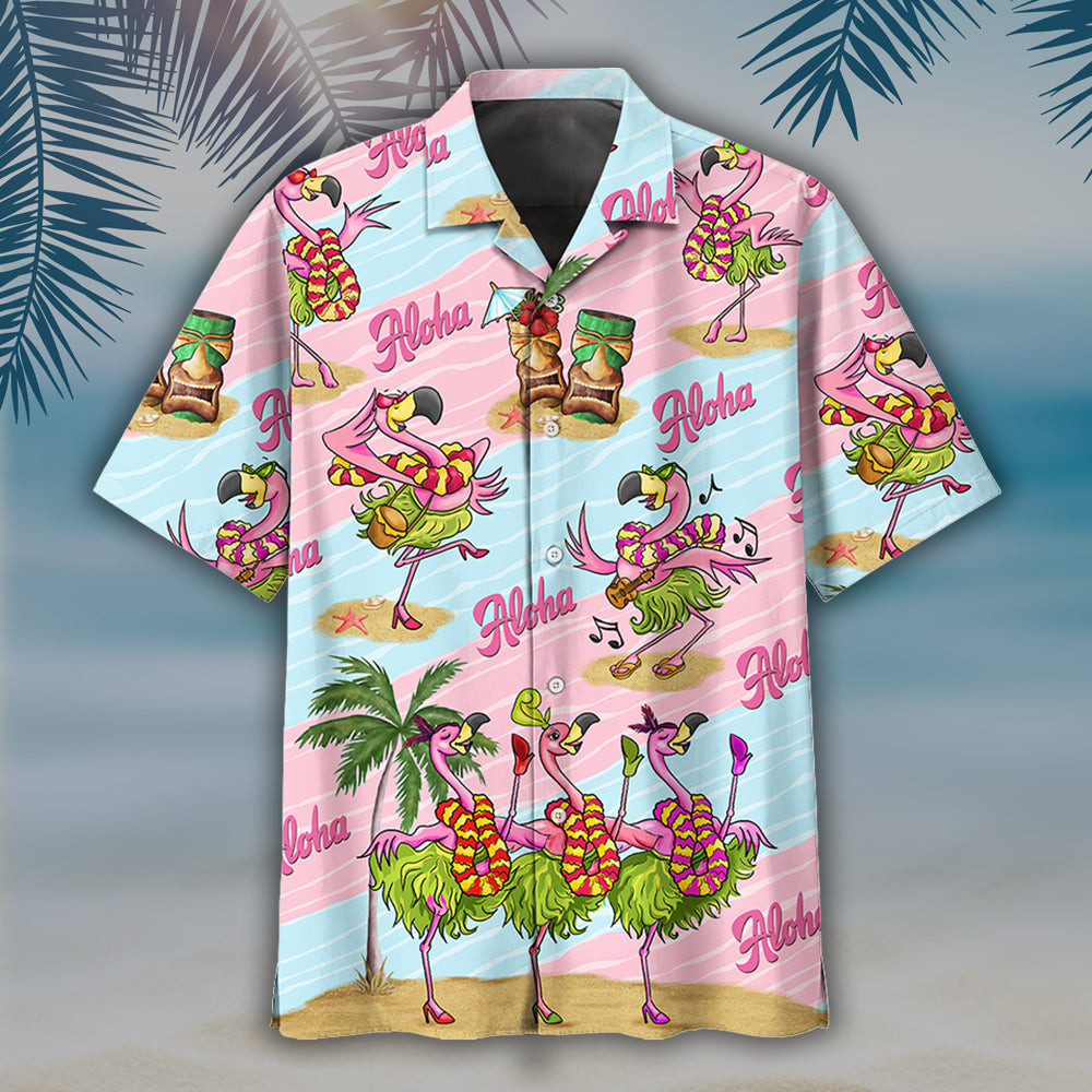 Flamingo Hawaiian Shirt For Men Women