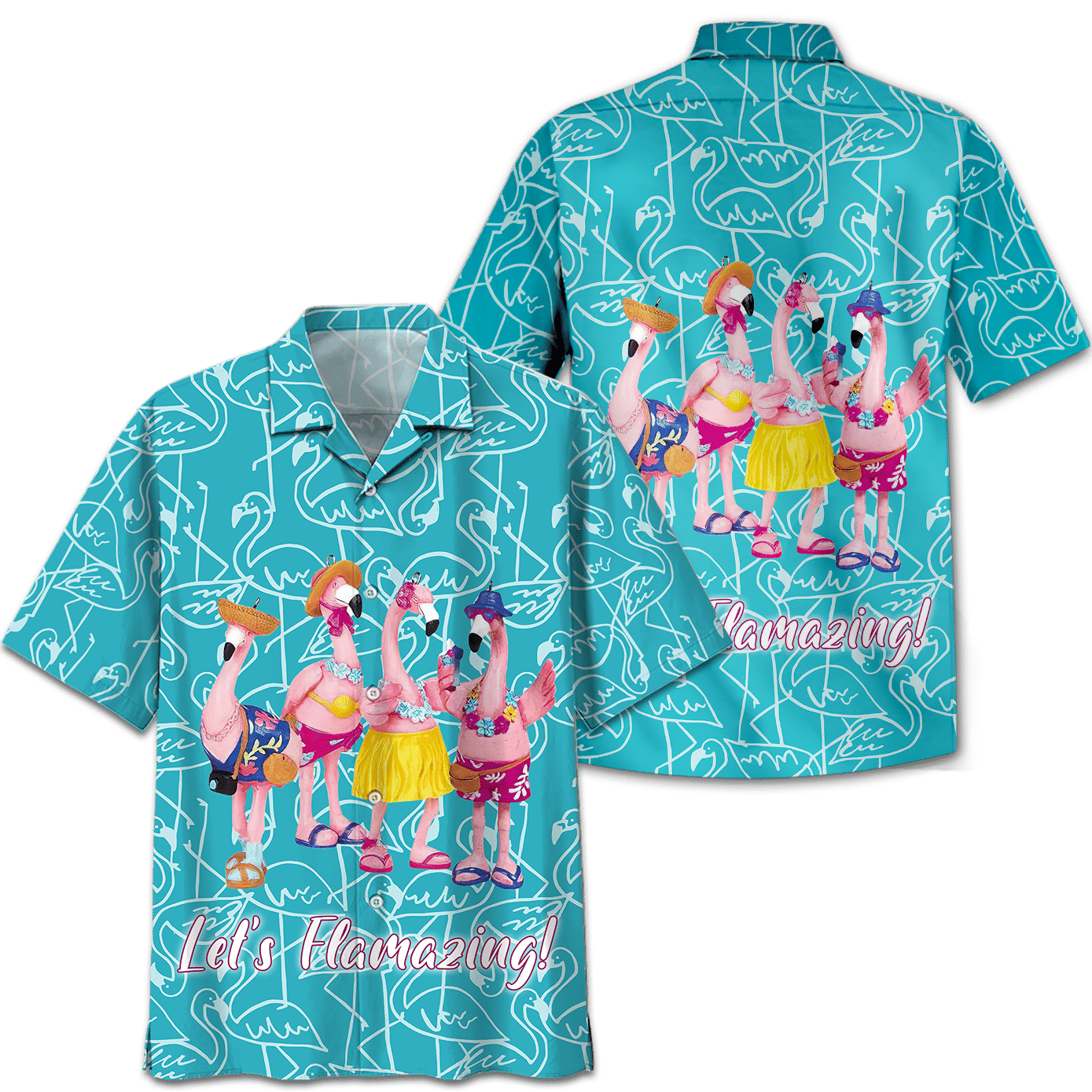 Flamingo Hawaiian Shirt For Men Women