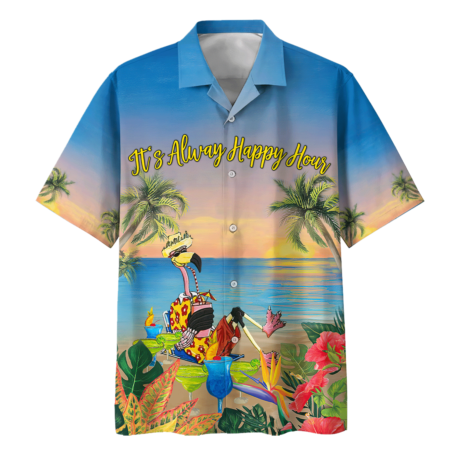 Flamingo Hawaiian Shirt For Men Women