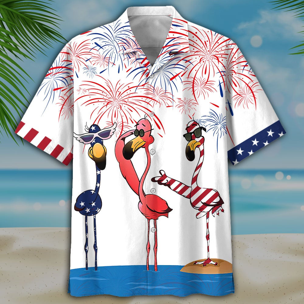 Flamingo Hawaiian Shirt For Men Women