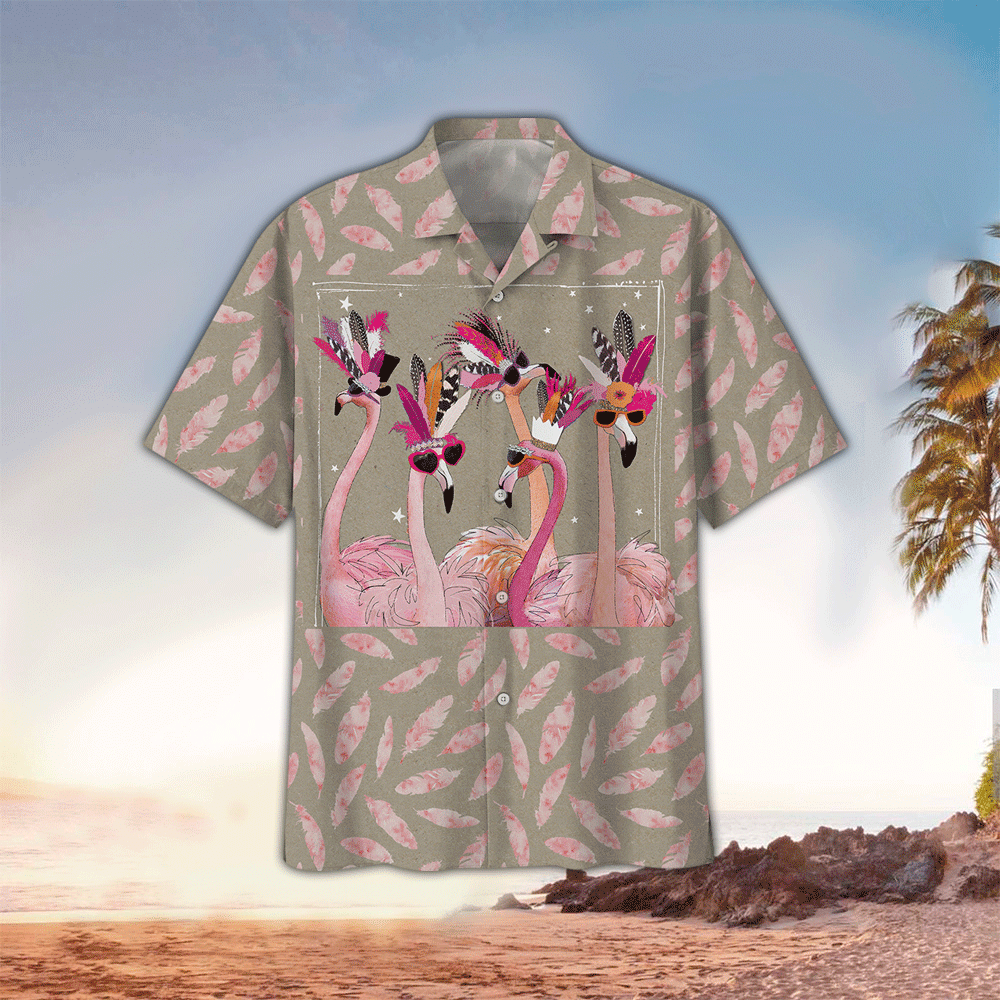 Flamingo Hawaiian Shirt Perfect Gift Ideas For Flamingo Lover Summer Aloha Shirt, Short Sleeve Hawaiian Shirt