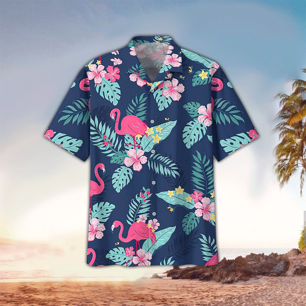 Flamingo Hawaiian Shirt Perfect Gift Ideas For Flamingo Lover Summer Aloha Shirt, Short Sleeve Hawaiian Shirt