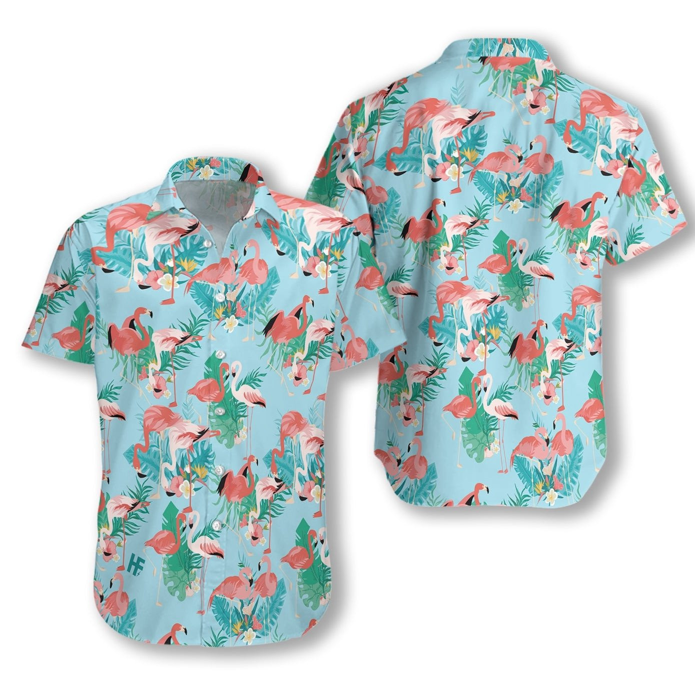 Flamingo Hawaiian Shirt Summer Aloha Shirt, Short Sleeve Hawaiian Shirt