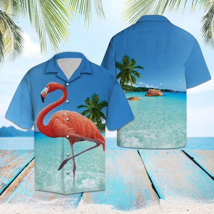Flamingo Hawaiian Shirt Tropical At The Beach Hawaiian Shirt For Men Women