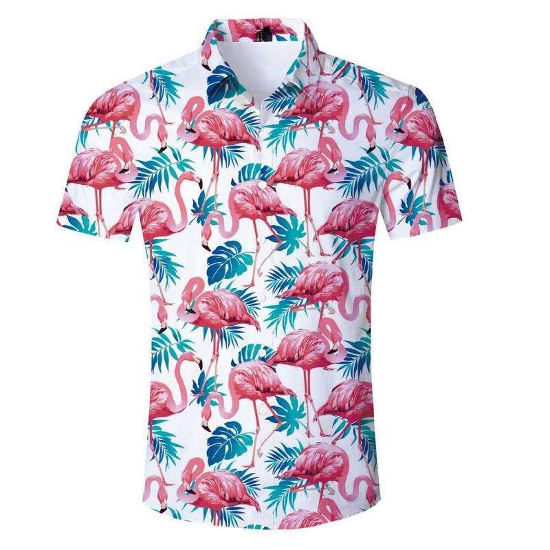 Flamingo Hawaiian Shirt Tropical Floral Hawaiian Shirt For Men Hawaiian Shirt For Men Women