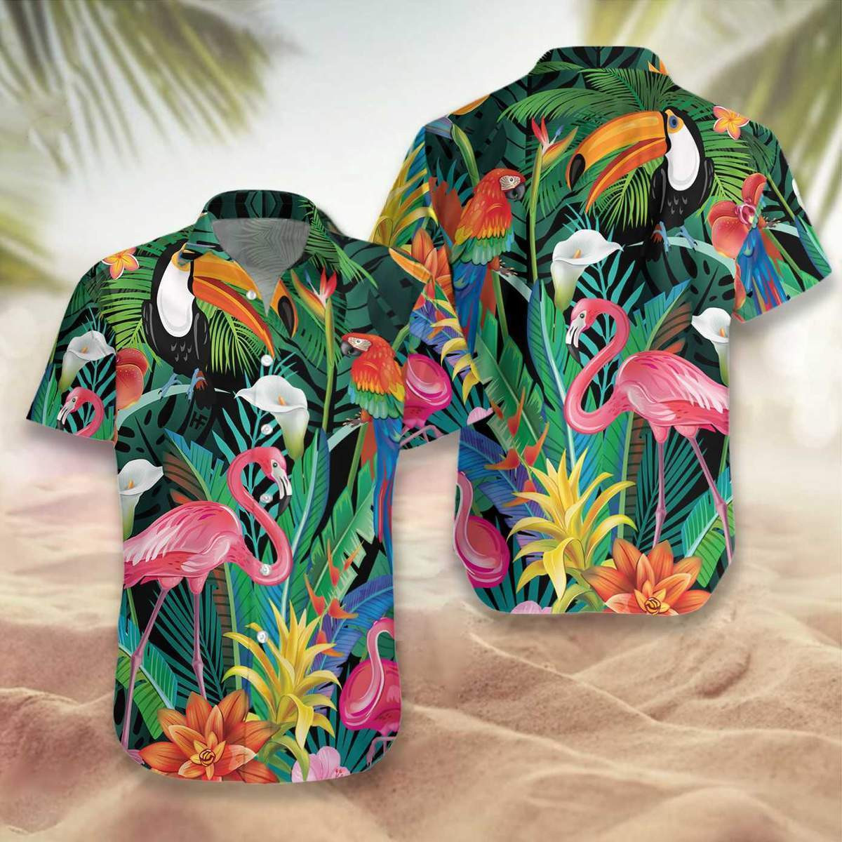 Flamingo Hawaiian Shirt Tropical Hawaiian Shirt For Men Hawaiian Shirt For Men Women