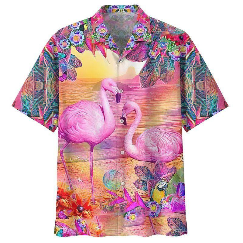 Flamingo Hawaiian Shirt Tropical Hawaiian Shirt For Men Women