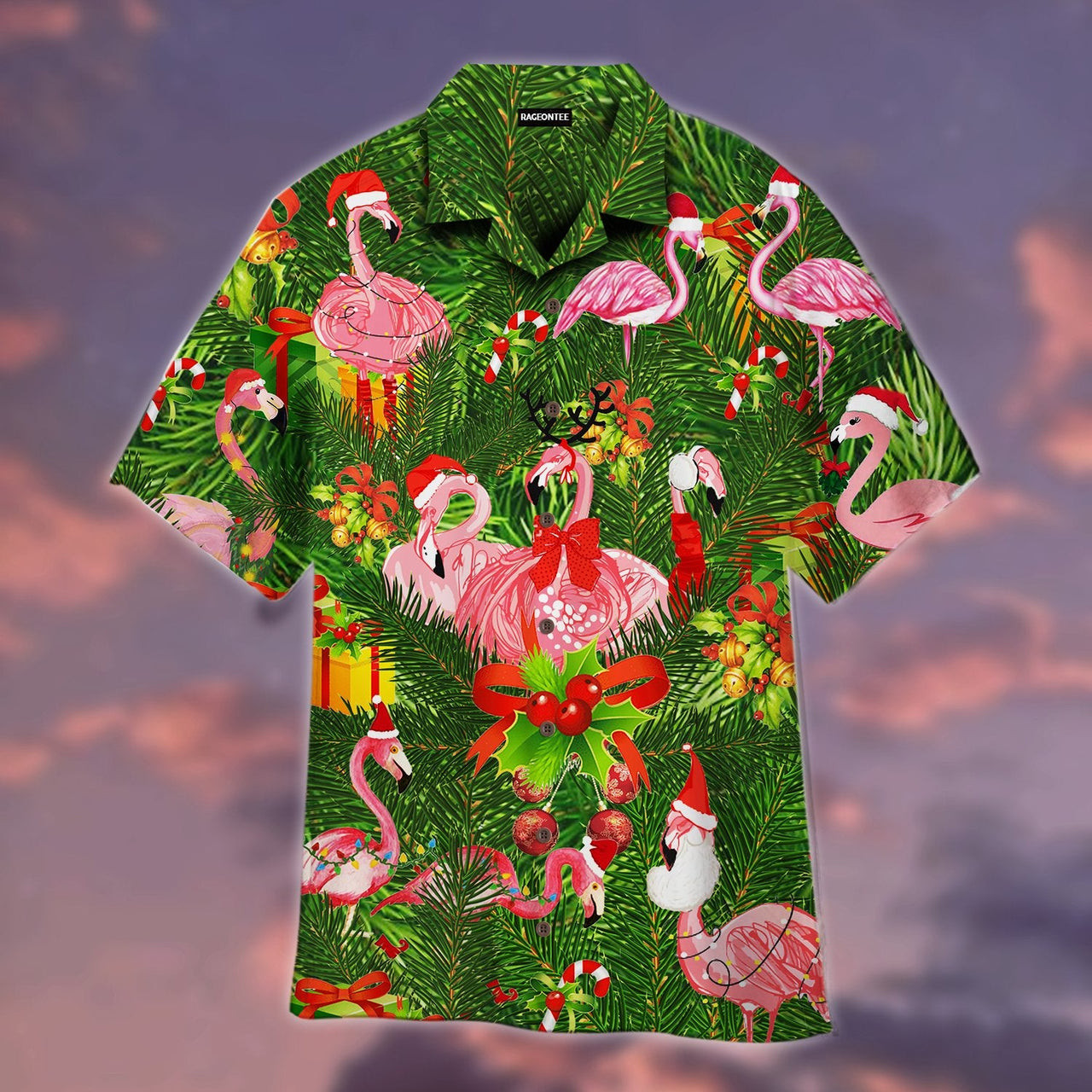 Flamingo Hawaiian Shirt Tropical Merry Hawaiian Shirt For Men Women