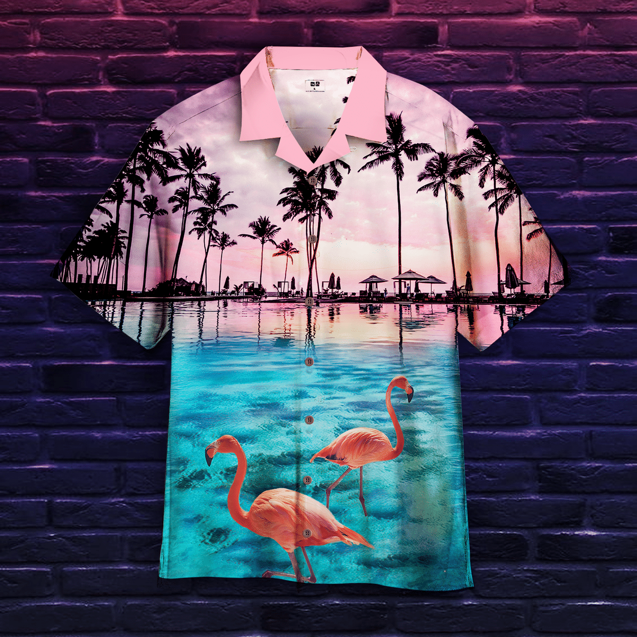 Flamingo Hawaiian Shirt Tropical Sunset Hawaiian Shirt For Men Women