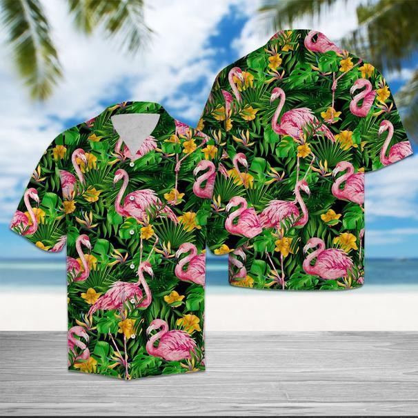 Flamingo Hawaiian Shirt Tropical Tropical Wild Flower Hawaiian Shirt For Men Women