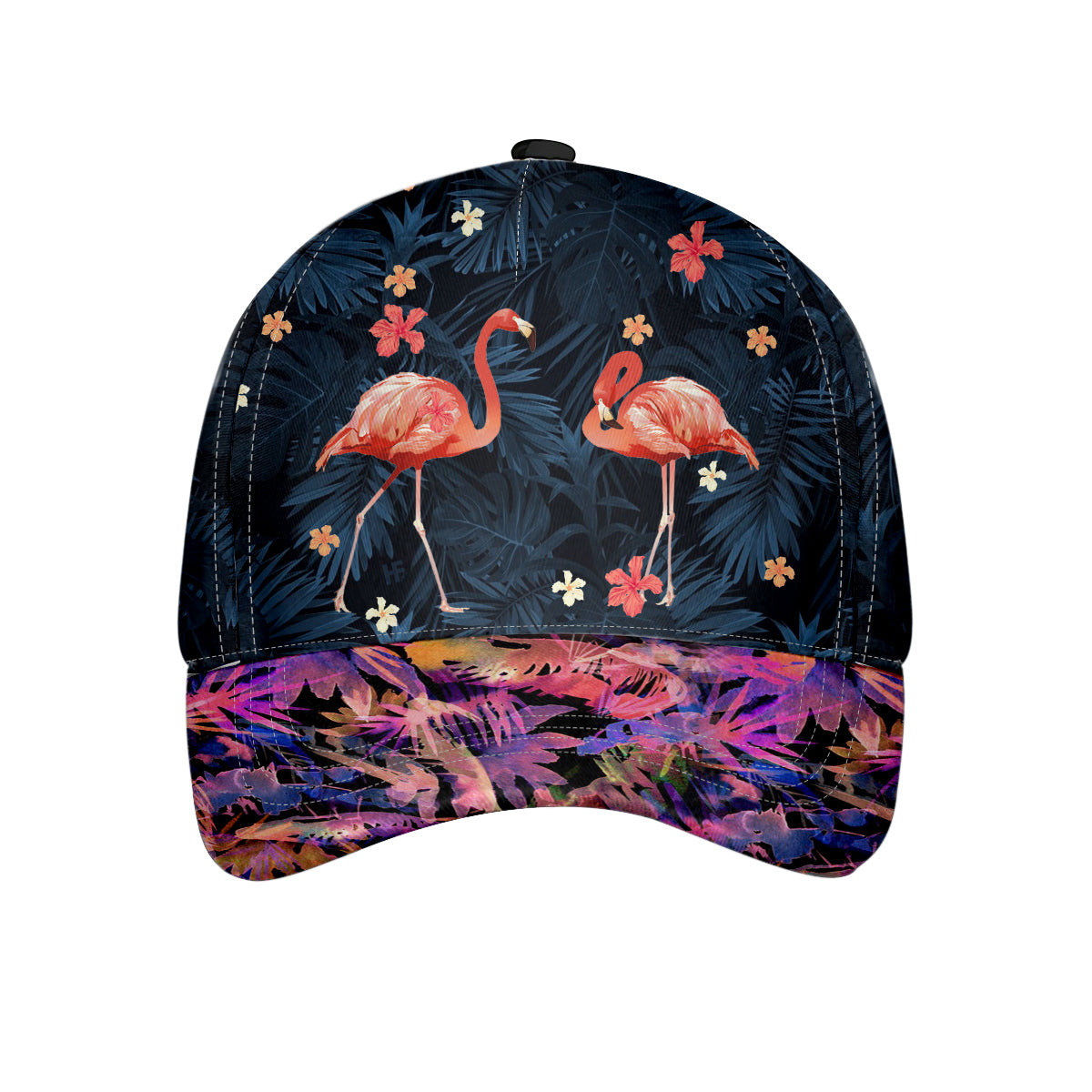 Flamingo On Dark Background Classic Cap Flamingo Baseball Hat For Adults