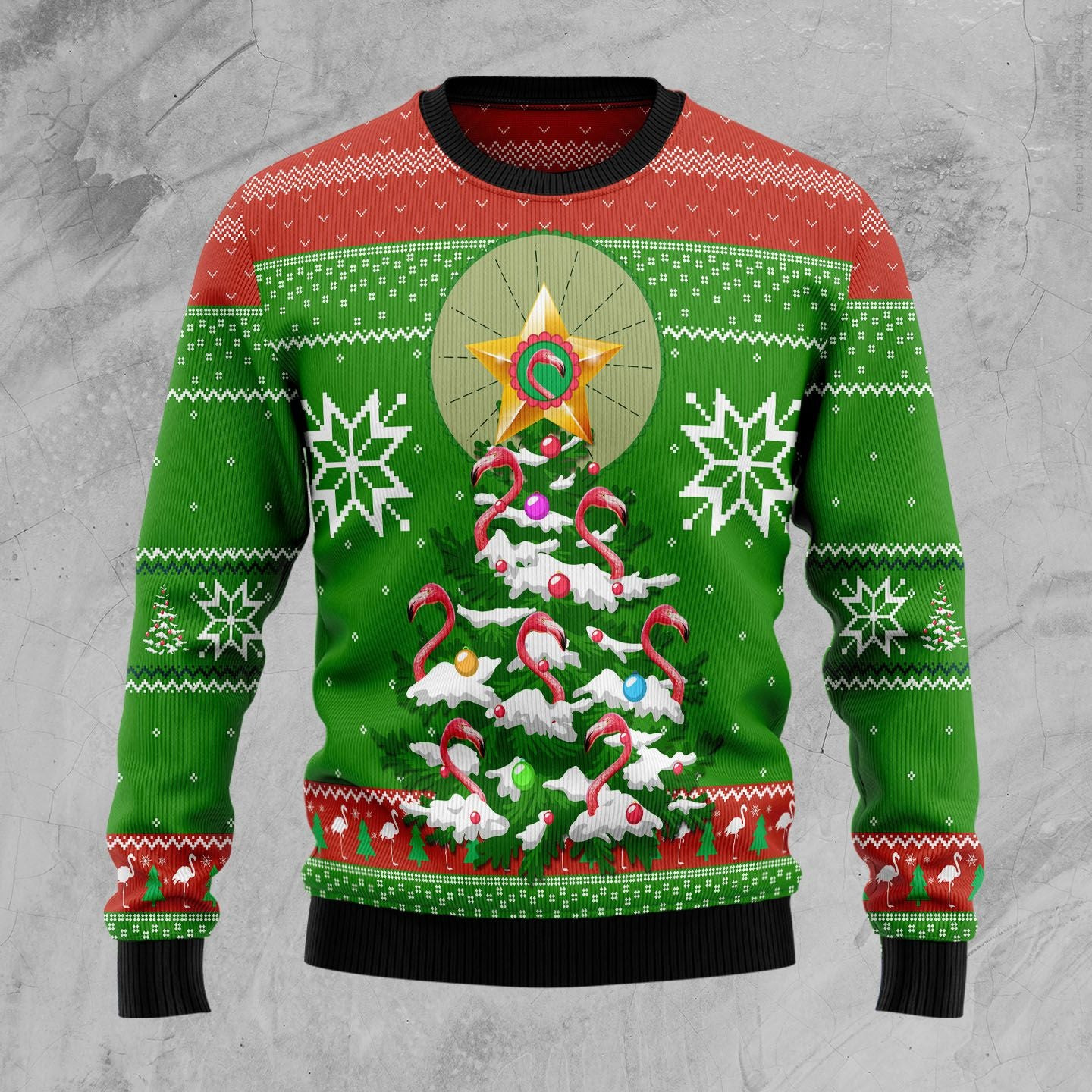 Flamingo Pine Tree Ugly Christmas Sweater