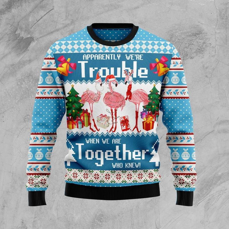 Flamingo Together Ugly Christmas Sweater