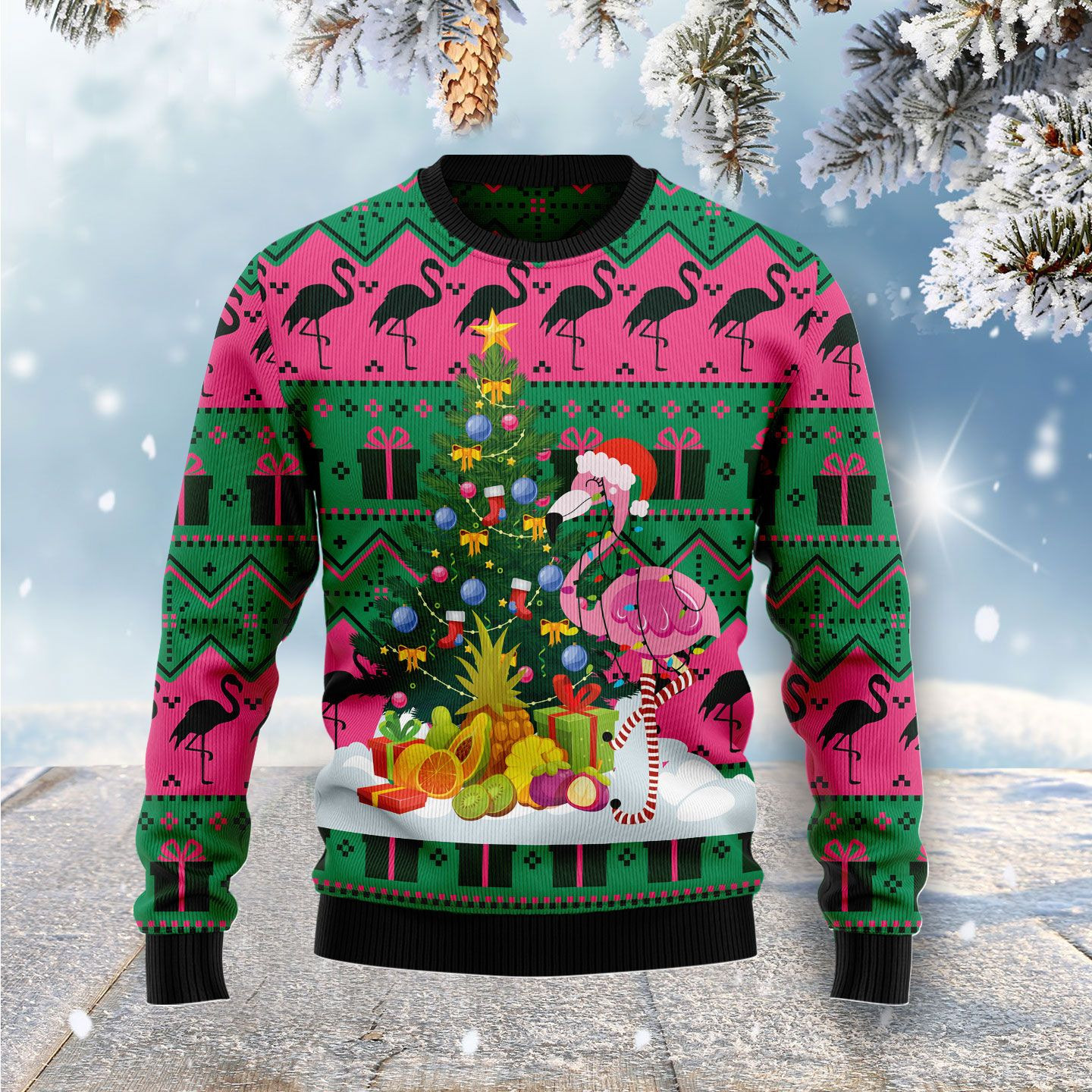 Flamingo Ugly Christmas Sweater