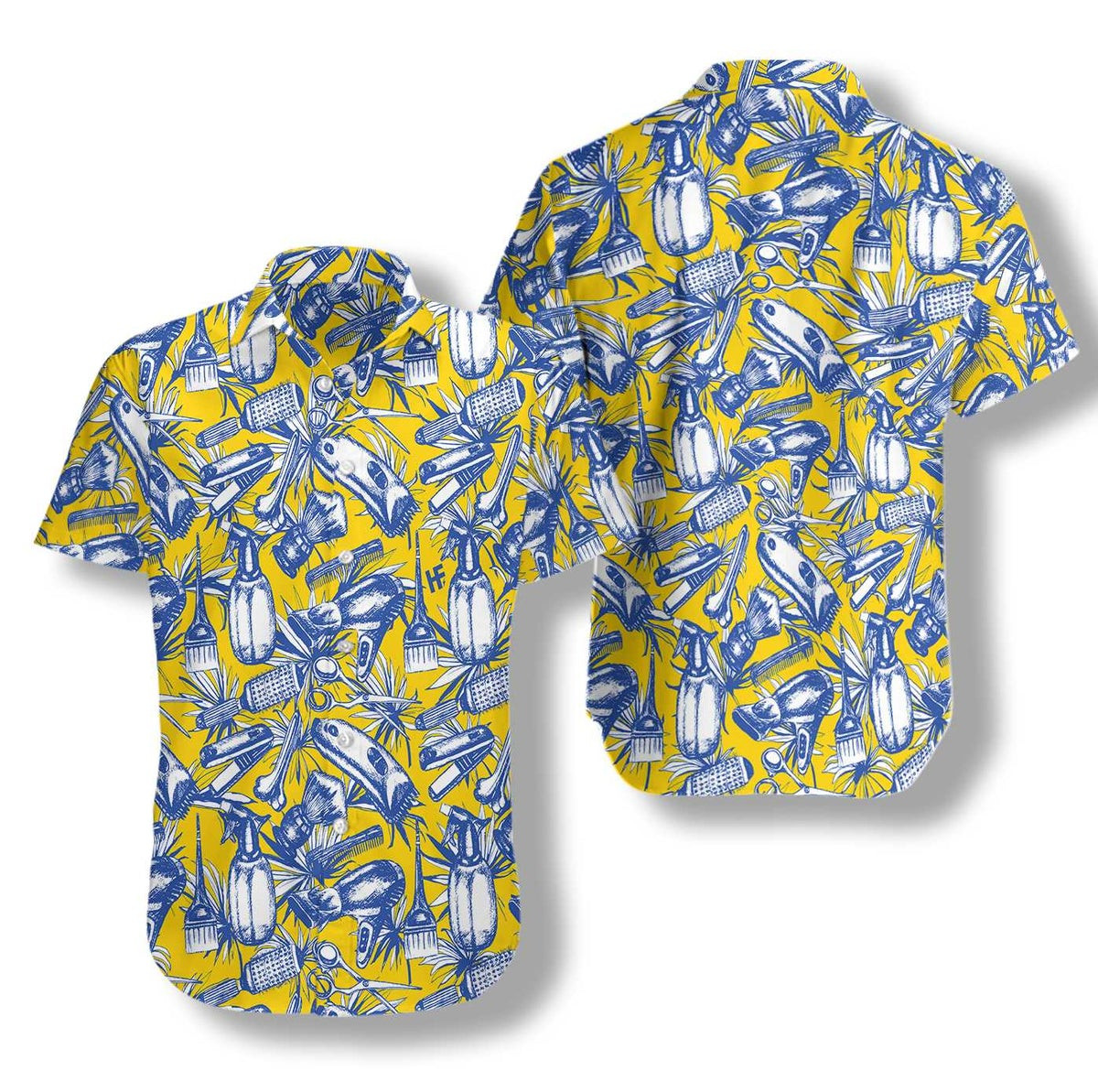 Floral Barber Equipment Hawaiian Shirt