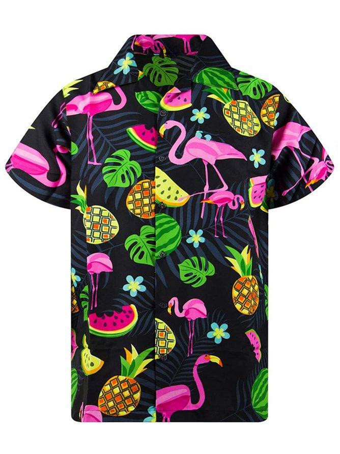 Floral Flamingo Hawaiian Shirt Tropical Hawaiian Shirt For Men Women